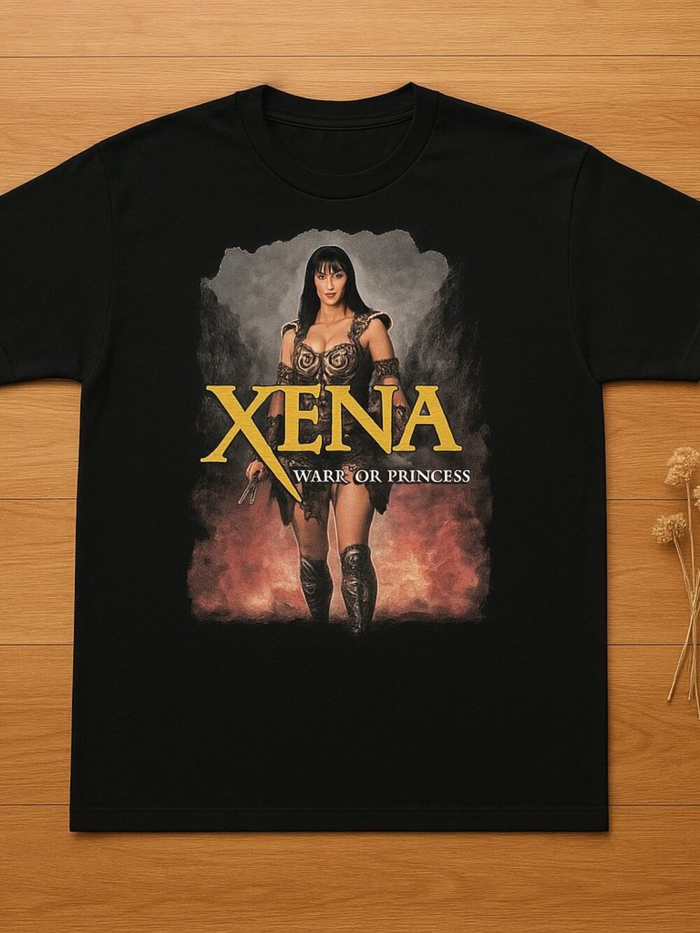 Xena Warrior Princess Graphic Tee | Vintage 90s TV Show Black T-Shirt